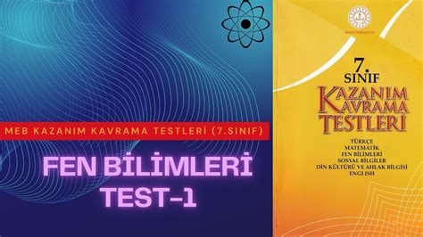 MEB KAZANIM KAVRAMA TESTLERİ 7 SINIF FEN BİLİMLERİ TEST 1 GÜNEŞ