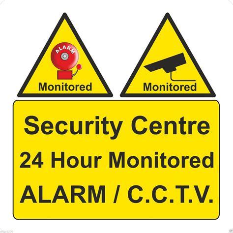 CCTV IN OPERATION Sticker Security Center 24 Hour Monitored Alarm And