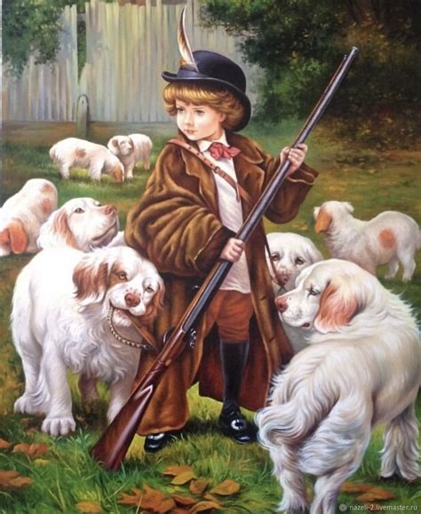 Картины: Маленький охотник – купить на Ярмарке Мастеров – O0P9WRU ...