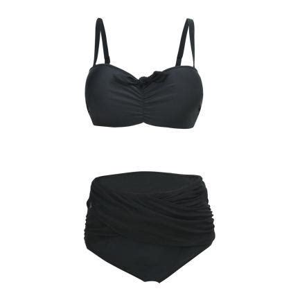 Women Sexy Bikini Sets Cross Solid Color Swimsuit On Luulla