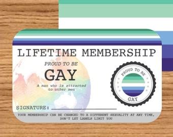 GAY Lifetime Membership Card Gay Pride Card LGBT Identity Card Perfect Rainbow Community Gift Etsy