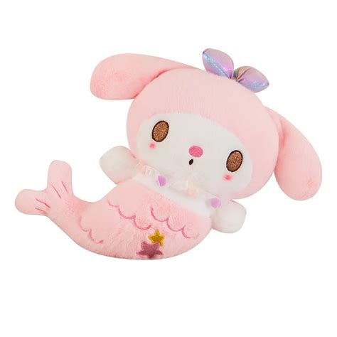 Linda Cartoon Mermaid Kuromi My Melody Girl Plush Toys Sanrioes Transformed Mermaid Plush Toy