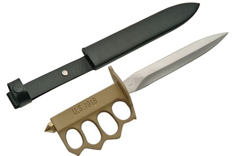 1918 Wwi Brass Finish Knuckle Handle Historical Military Trench Knife