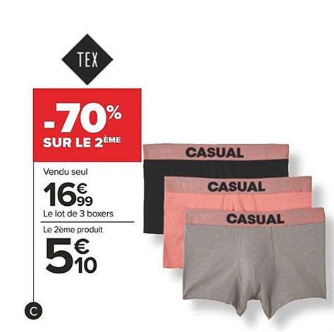 Promo Le Lot De Boxers Tex Chez Carrefour Icatalogue Fr