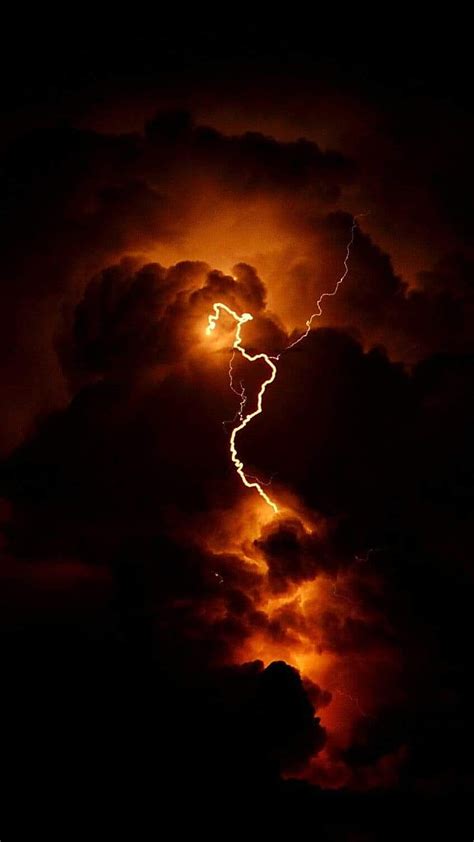 Orange Lightning Background