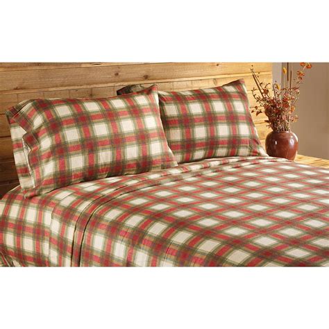 Concord Plaid Flannel Sheet Set - 168714, Sheets at Sportsman's Guide