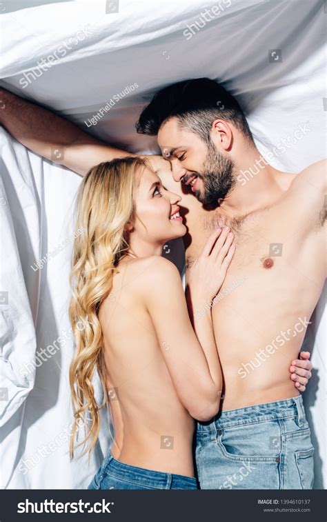 Happy Man Looking Cheerful Blonde Naked Stock Photo Edit Now 1394610137
