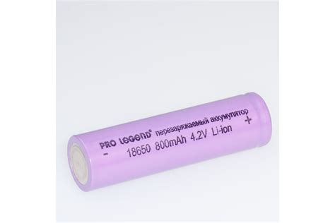 Аккумулятор Pro Legend Li 18650, 800 mAh, 4,2V, без защиты, выпуклый ...