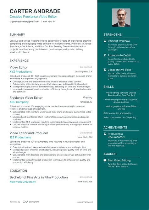 5 Freelance Video Editor Resume Examples And Guide For 2024