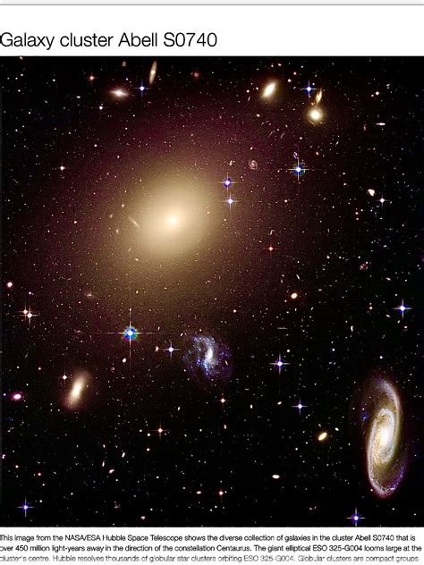 An Image Of The Galaxy Clusterer Abell So Taken By Nasa