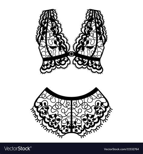 Hand Drawn Lingerie Panty And Bra Set Royalty Free Vector