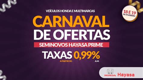 Feirão de Carnaval Seminovos Honda HAYASA YouTube