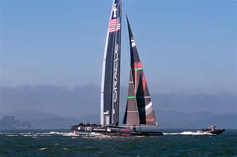 Americas Cup 2013 Oracle Team Usas Ac72 Catamaran Foiling In