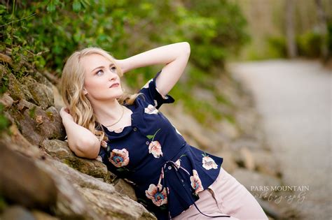 Paris Mountain Photography Ga Waterfall Senior Portrait Session