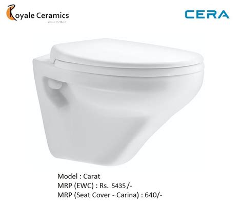 White P Trap Cera Wall Hung EWC For Bathroom Fitting 19x14x13 Inch