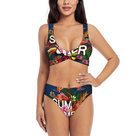 Rocae Summer Birds And Flowers For Bikini Set For Women Two Piece Sexy