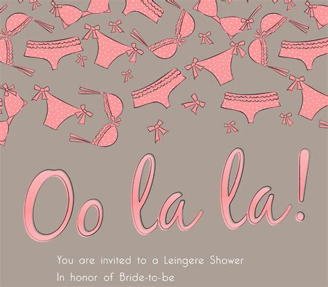 French Lingerie Shower Invite Oo La La DIY Printable Etsy