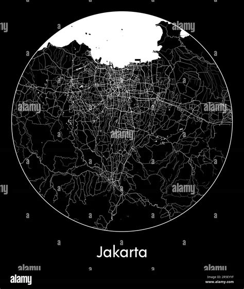 City Map Jakarta Indonesia Asia Vector Illustration Stock Vector Image