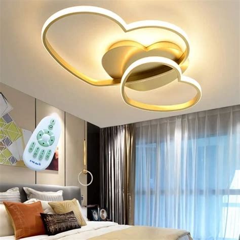 Plafonnier LED Moderne Amour Coeur Design Plafond Chaud Romantique