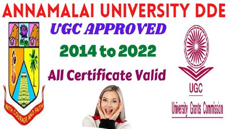 ANNAMALAI UNIVERSITY DDE UGC APPROVED FOR 2014 To 2022 ALL CERTIFICATE