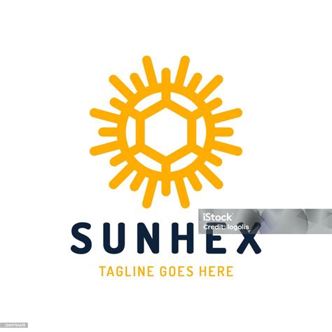 Abstrakte Stilisierte Sommersonne Mit Sechsecksymbollogo ...