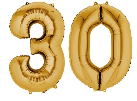 Palloncino Foil Numero 30 Oro Metallizzato 88 Cm Party Ch