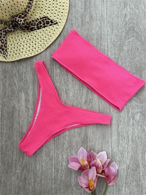 Купальник жатка розовый бандо — цена 560 грн в каталоге Купальники ...