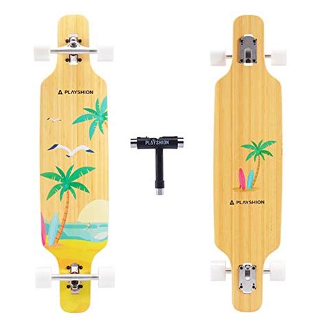 Playshion Drop Through Freestyle Longboard Skateboard Cruiser Skate Devil