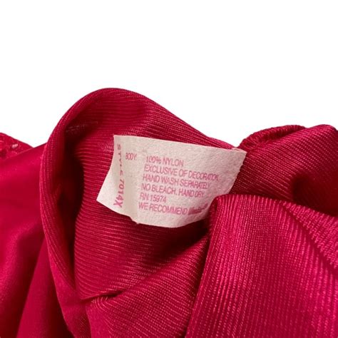 Vintage Lingerie Teddy Bodysuit Plus Size X Red Pink Gem