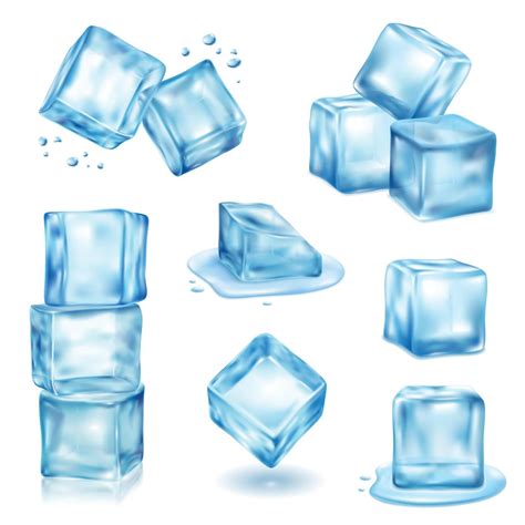 Ice Cube Set Vector Illustration 2950898 Vector Art At Vecteezy