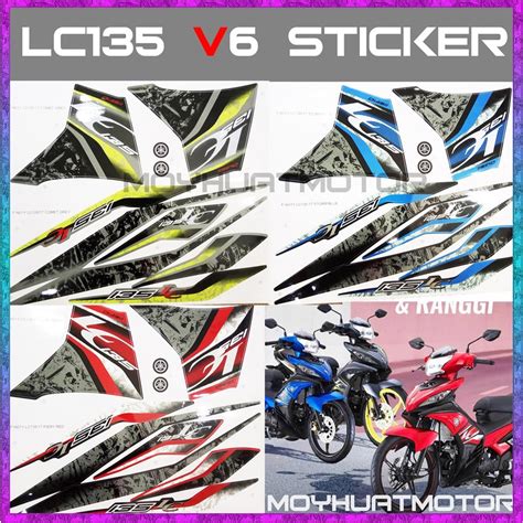 STICKER SET YAMAHA LC135 V6 135 LC V6 STICKER FULL SET BLUE RED