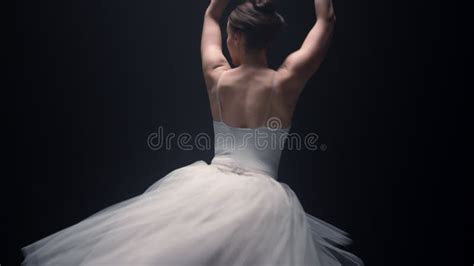 Sensual Dancer Performing With Raised Hands Indoors Ballerina Dancing