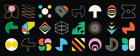 abstract circle vector art icons  graphics