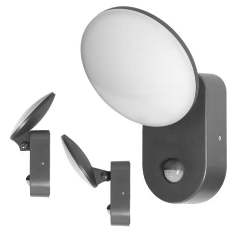 LAMPA ŚCIENNA LED CZUJKA RUCHU ZMIERZCH RUCHOMA SZARA 15W IP65