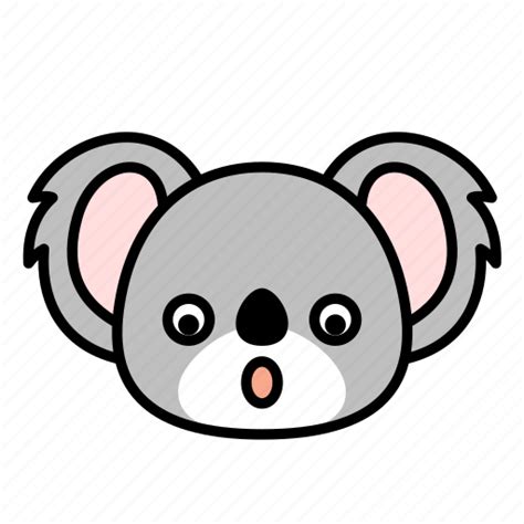 Astonish Amaze Surprise Expression Face Emoticon Koala Icon