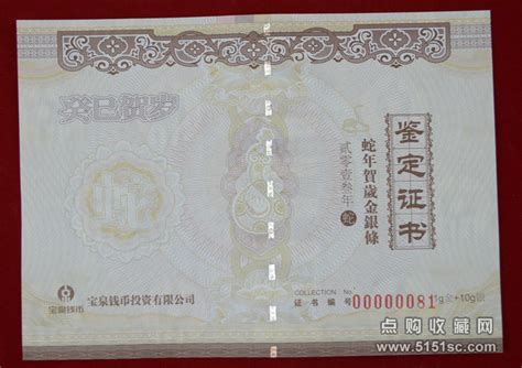 2013蛇年金银条套装（1克金10克银） 沈阳造币厂 点购收藏网