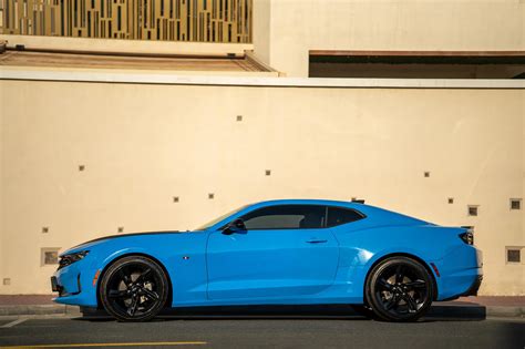 Rent Chevrolet Camaro Light Blue In Dubai Coupe Octane Car Rental Dubai