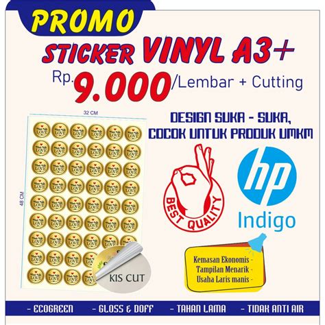 Jual Cetak Stiker Label Vinyl A3 Kiss Cut Shopee Indonesia