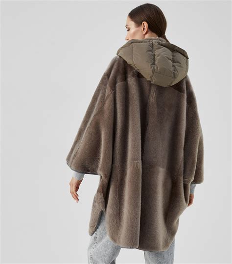 Womens Brunello Cucinelli Brown Shearling Reversible Coat Harrods