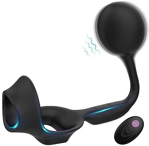 Butt Plug Vibrator With Cock Ring 10 Vibrating Modes Wearable Prostate Stimulator Massagers Sex