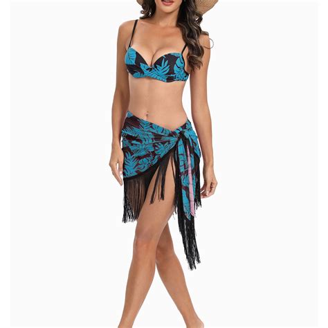 Tponi Swimsuit Women Two Piece Two Piece Sets Elastic Blue Bikini Clear L Walmart