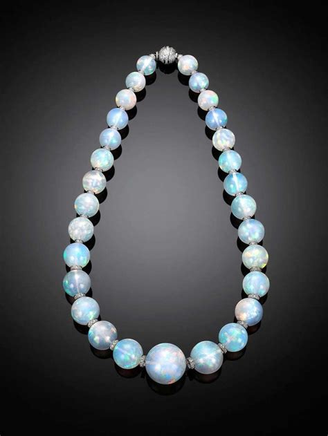 Ethiopian Opal And Diamond Rondell Necklace 1stdibs Beautiful