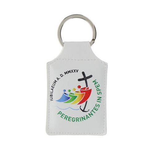 Official Jubilee 2025 logo keychain white eco-leather 10x5 cm | online ...