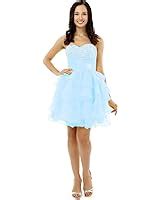 Kivary Sheer Bateau Tea Length Short Lace Pearls Prom Homecoming Party