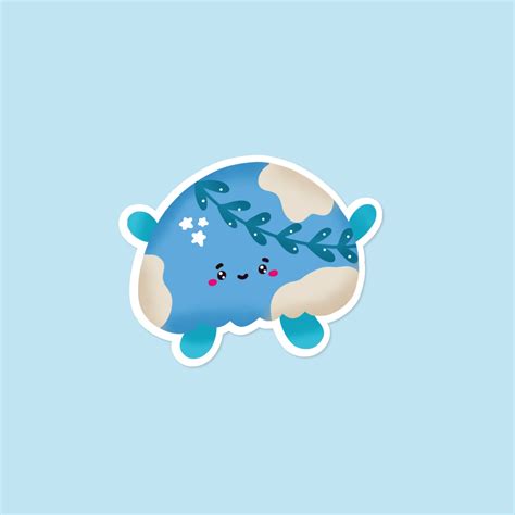 Planet Stickers Clean Earth Stickers Environment Sticker | Etsy