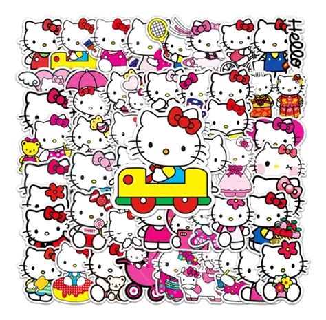 50 Stickers Hello Kitty Etiquetas Autoadhesivas Cuotas sin interés