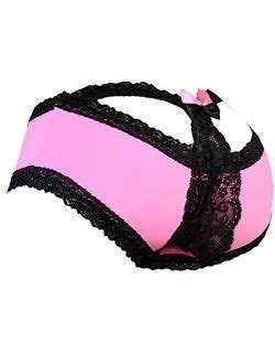 Buy Aishani SISSY Pouch Panties Men S Bikini Briefs Lace Underwear For Men Pink XL Online