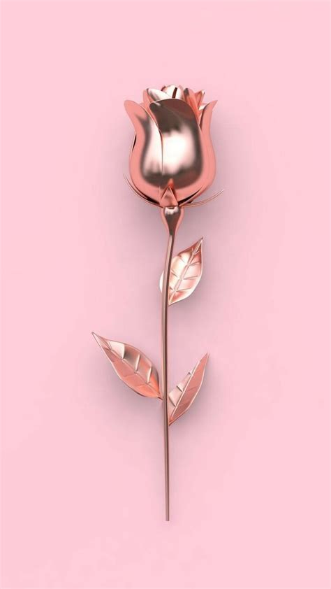 A Rose On A Pink Background Is Shown In This 3d Renderer Image It