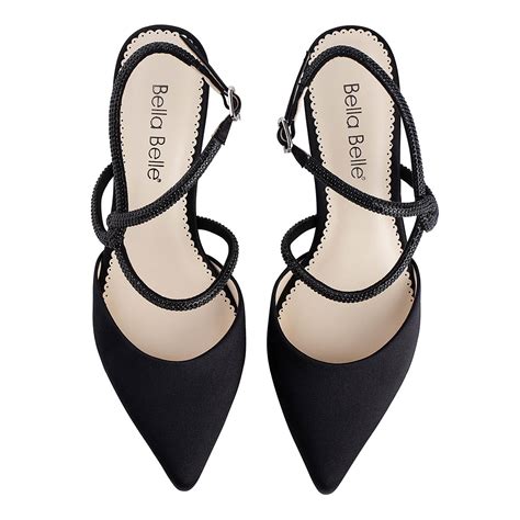 Crystal Black Strappy Kitten Heels Scarlett Bella Belle