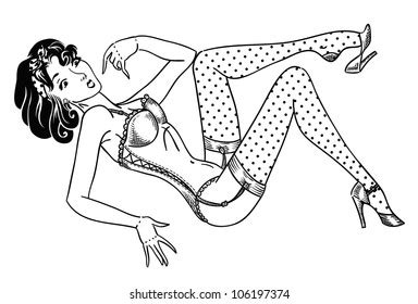 Sexy Busty Brunette Stock Vectors And Vector Art Shutterstock